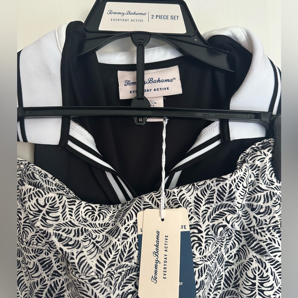 NWT Tommy Bahama Everyday Active 2-Piece Set Sleeveless Polo Top & Skort Size L - Picture 2 of 5